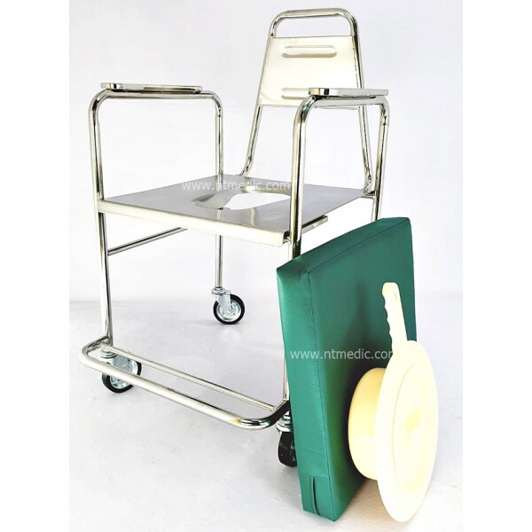 รถเข็นนั่งถ่ายสแตนเลส-รถเข็นนั่งอาบน้ำ NT1507